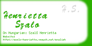 henrietta szalo business card