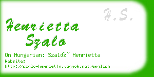 henrietta szalo business card